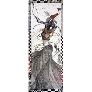 Rafique Somroo, 10 x 27, Mixed Media on Paper, Figurative Painting, AC-RSO-042